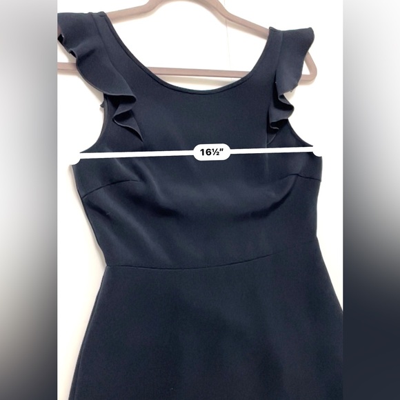 Club Monaco Women's  Blue Navy  Ruffled Sleeveless Lined Stretch Sz 4 - Picture 8 of 16